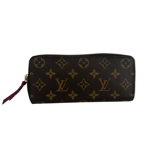 Pre-owned LOUIS VUITTON Portefeuille Clemence monogram interior burgundy with zipper
