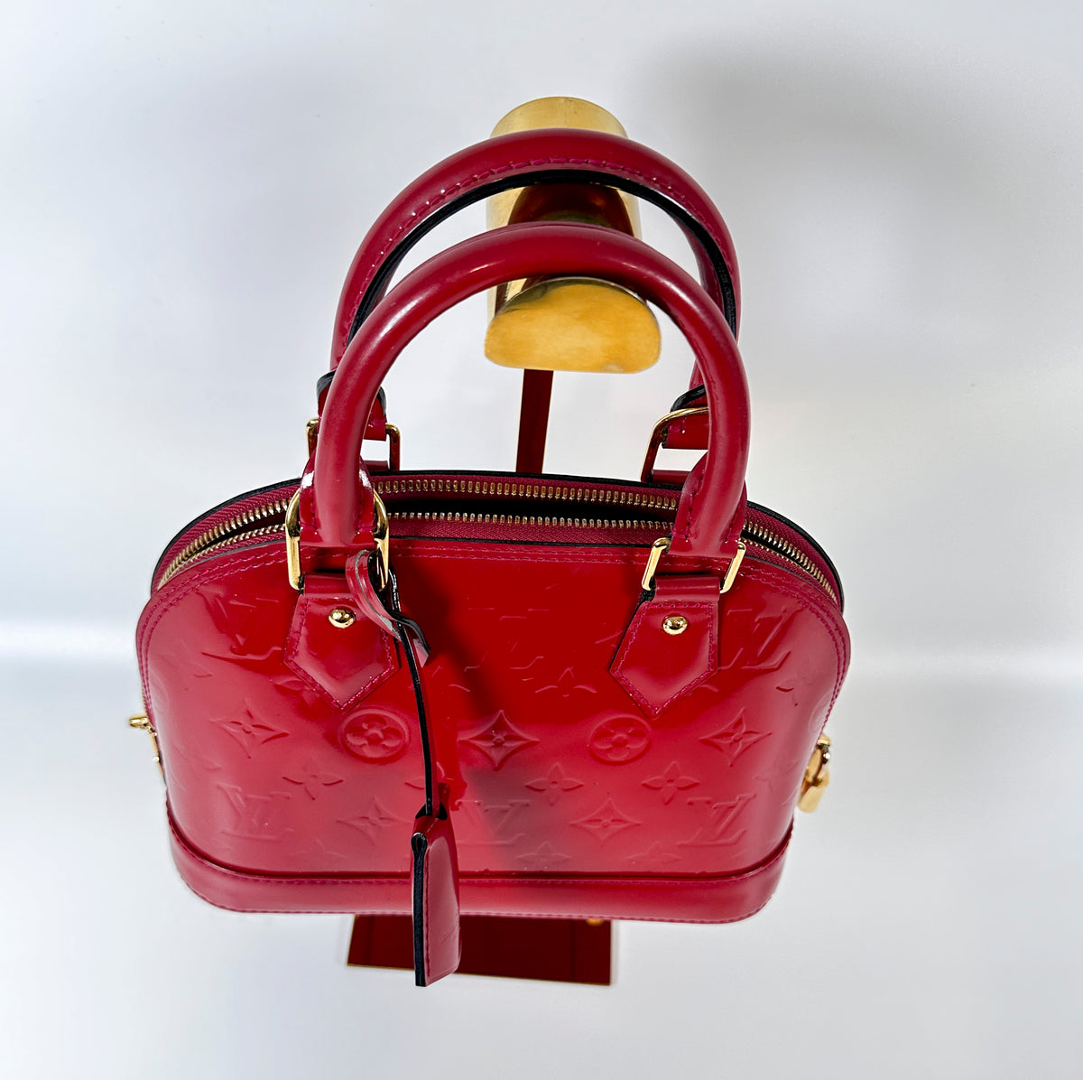 PRE-OWNED LOUIS VUITTON Alma BB Red Vernis Leather