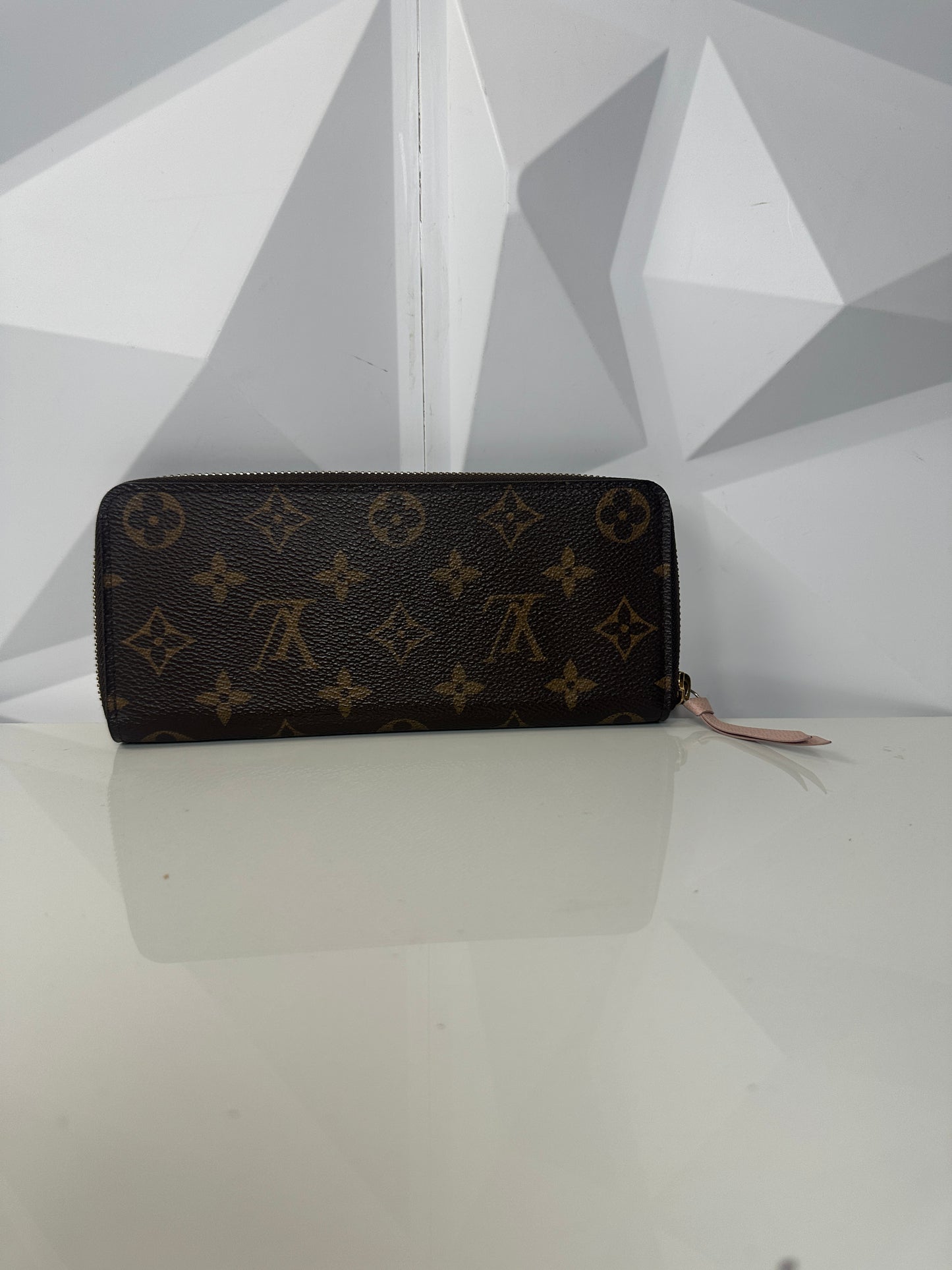 Pre-owned LOUIS VUITTON Clemence Rose Ballerine Portefeuille Monogram Canvas
