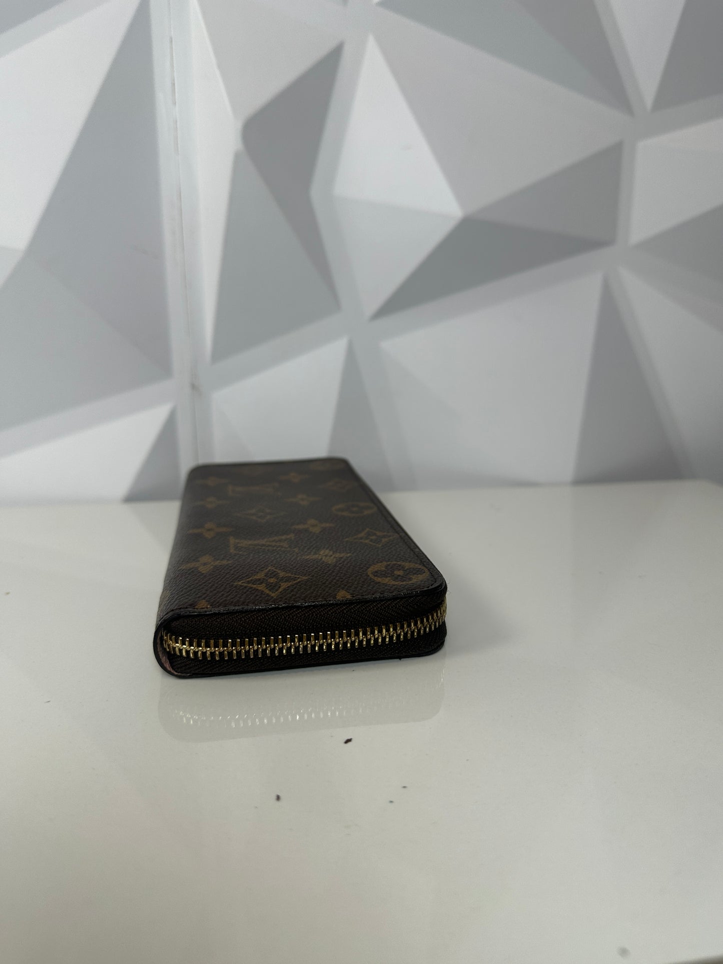 Pre-owned LOUIS VUITTON Clemence Rose Ballerine Portefeuille Monogram Canvas