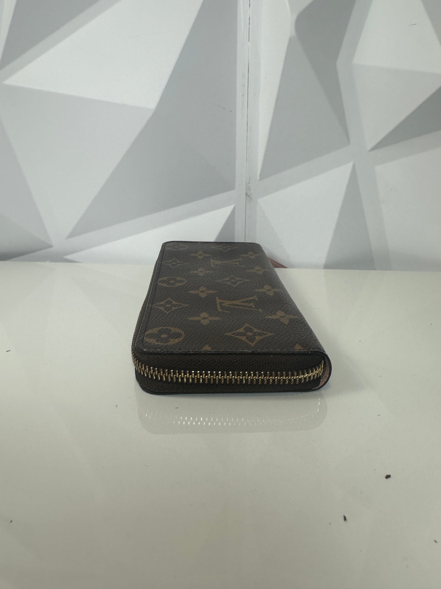 Pre-owned LOUIS VUITTON Clemence Rose Ballerine Portefeuille Monogram Canvas