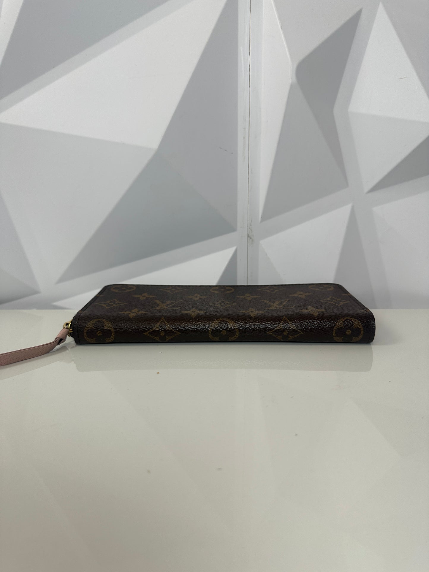 Pre-owned LOUIS VUITTON Clemence Rose Ballerine Portefeuille Monogram Canvas