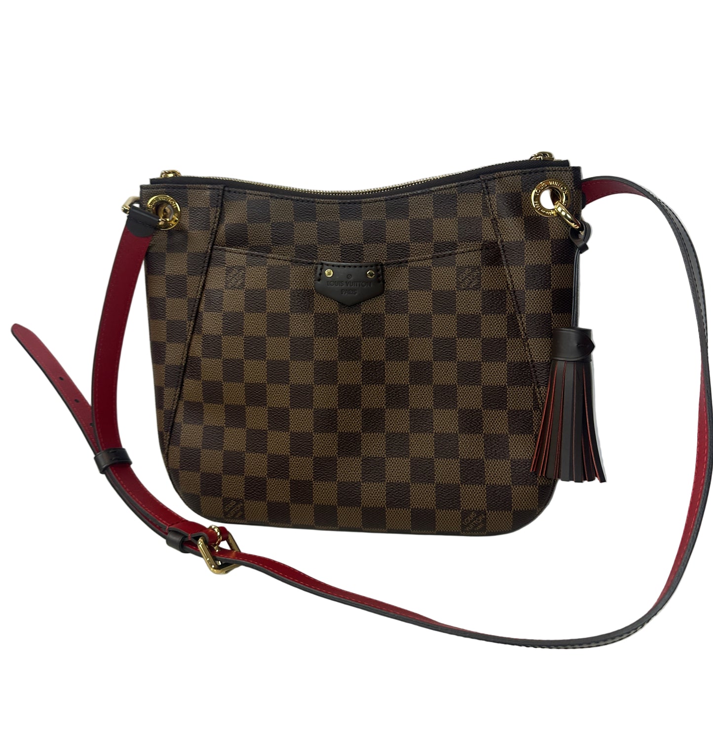 Pre-owned LOUIS VUITTON Damier South Bank Besace Red interior