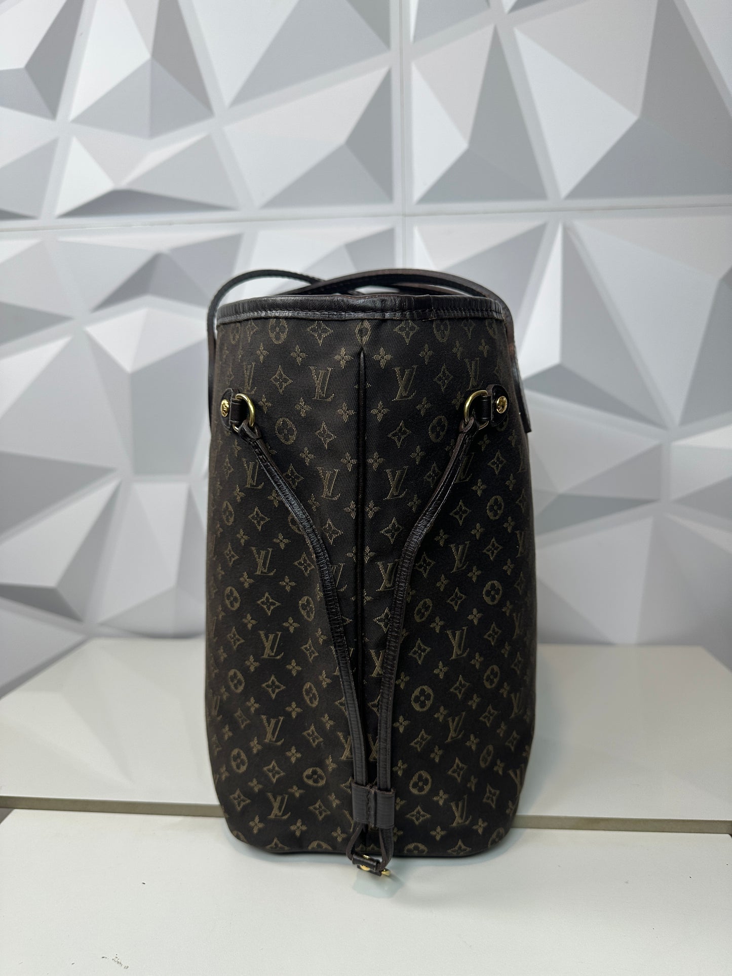 Pre-owned LOUIS VUITTON Neverfull MM Fuzan in Dark Brown