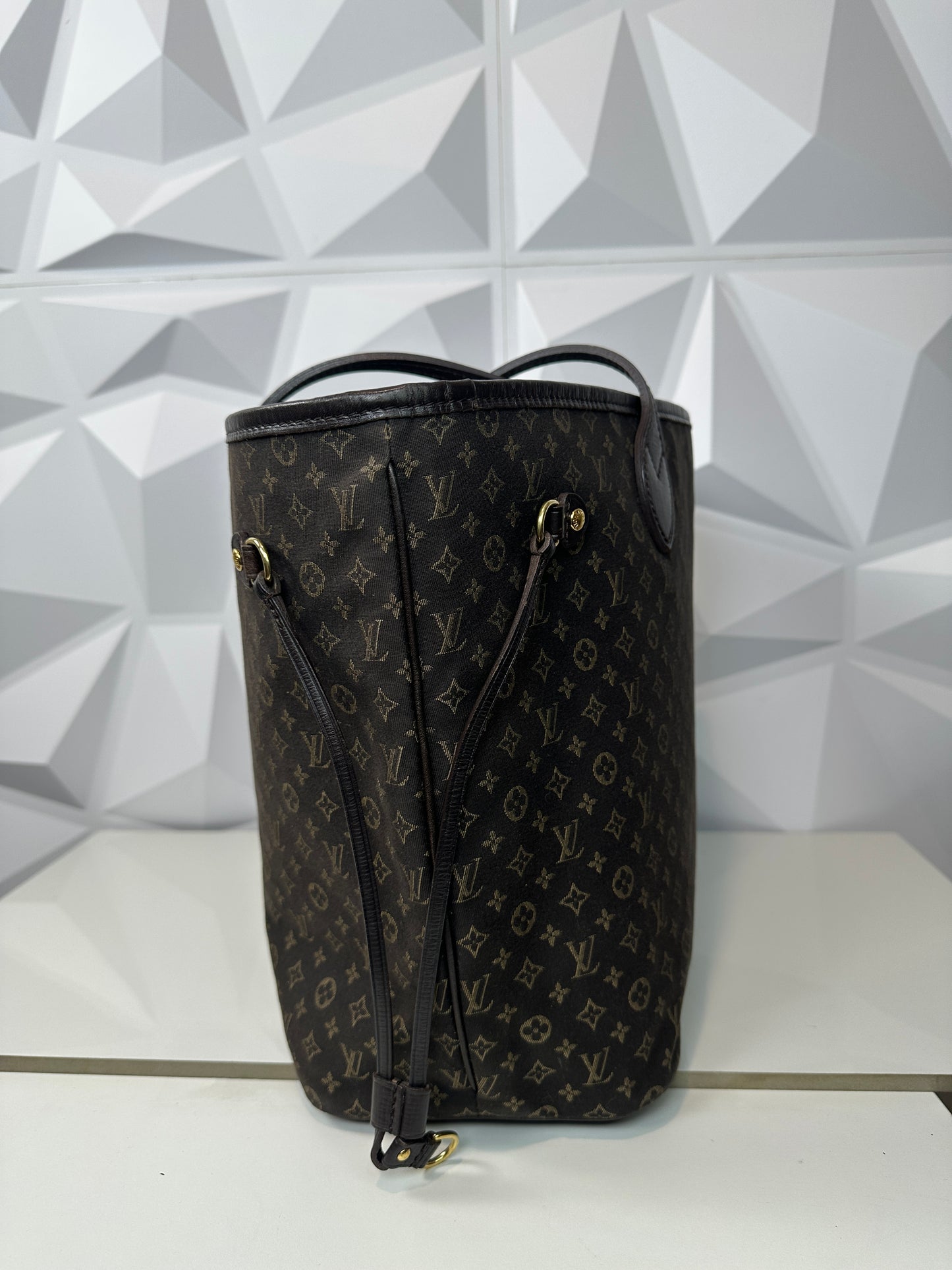 Pre-owned LOUIS VUITTON Neverfull MM Fuzan in Dark Brown