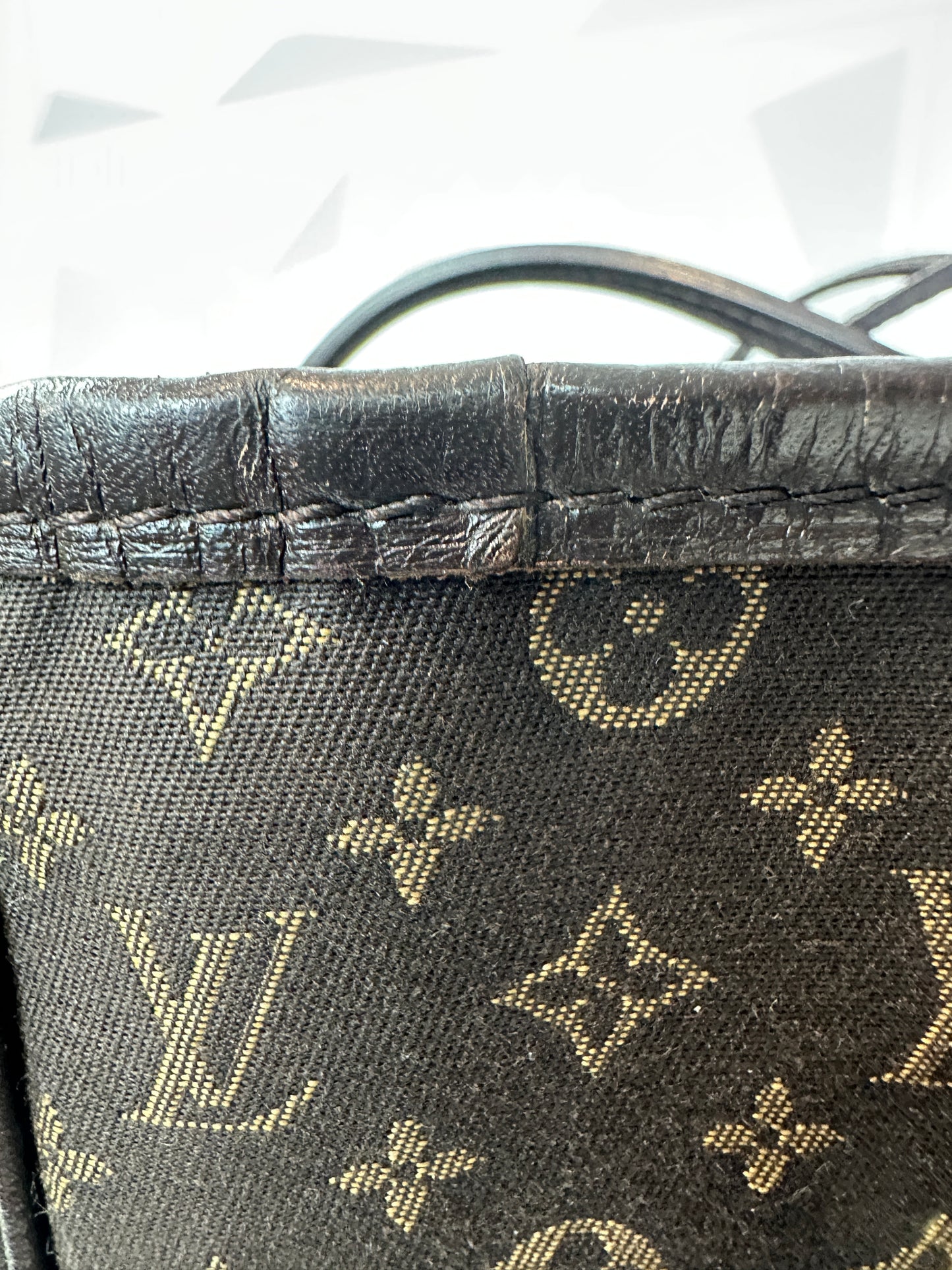 Pre-owned LOUIS VUITTON Neverfull MM Fuzan in Dark Brown