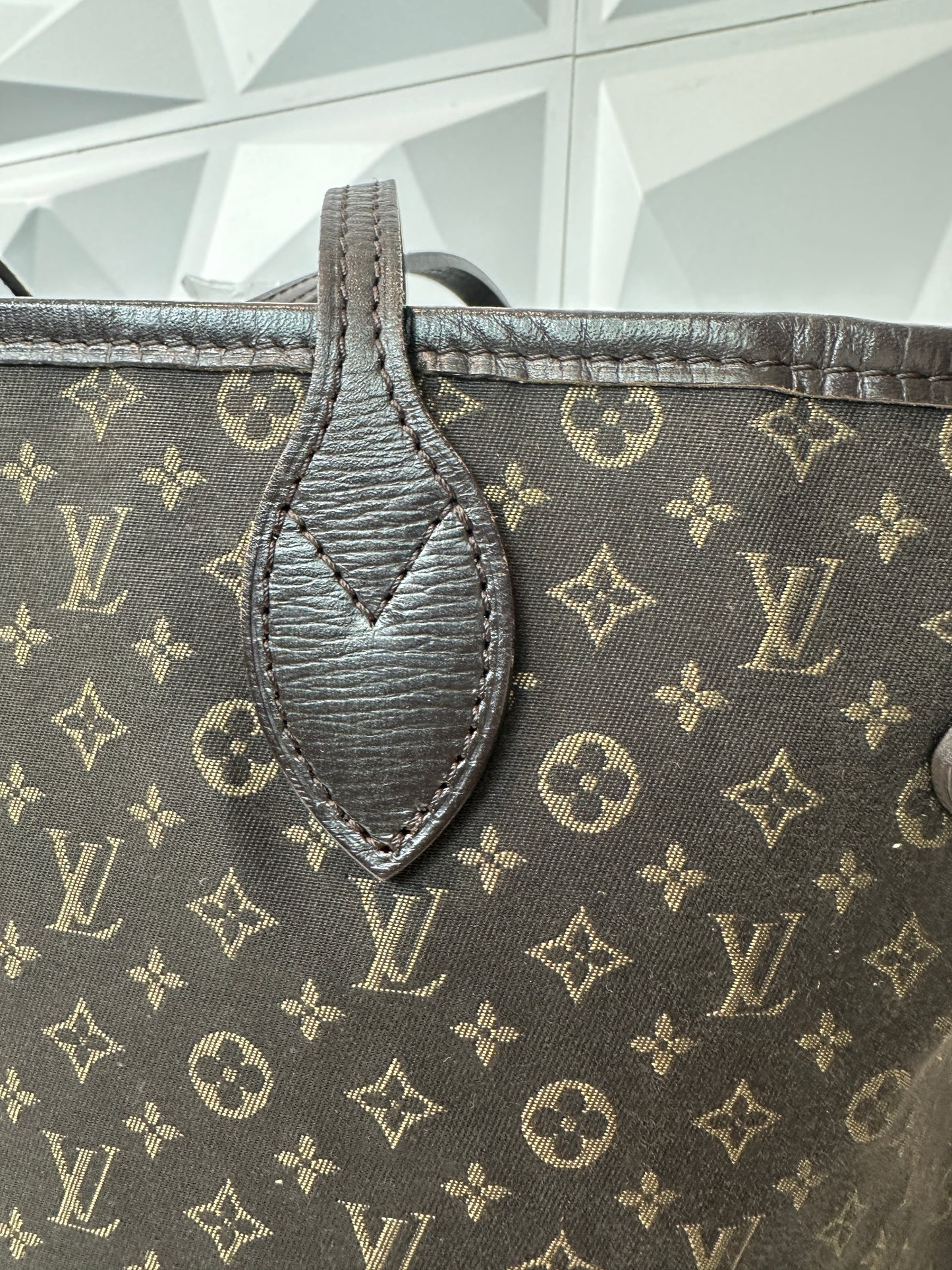 Pre-owned LOUIS VUITTON Neverfull MM Fuzan in Dark Brown