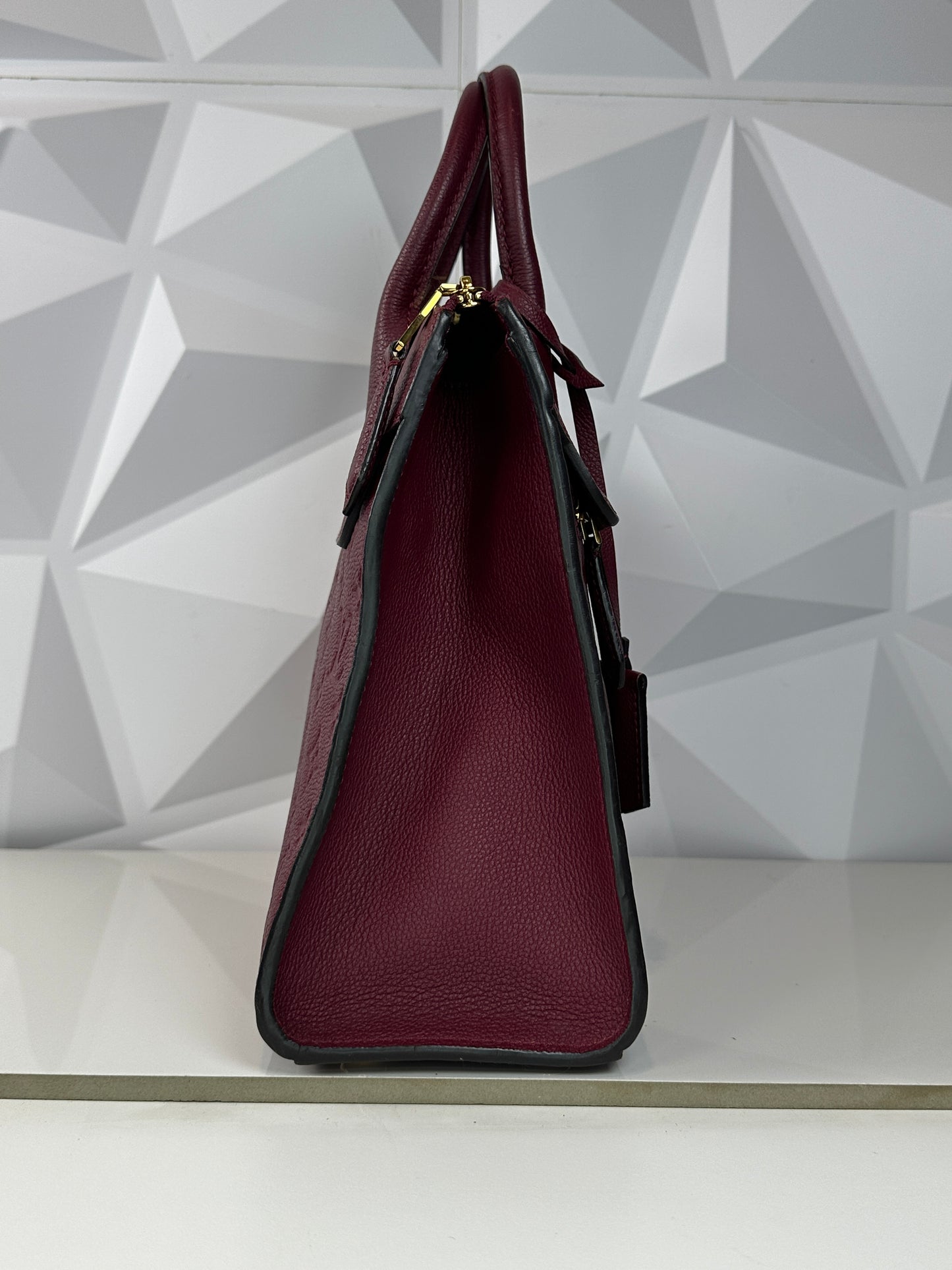 Pre-owned LOUIS VUITTON Pont Neuf Monogram Empreinte MM Burgundy