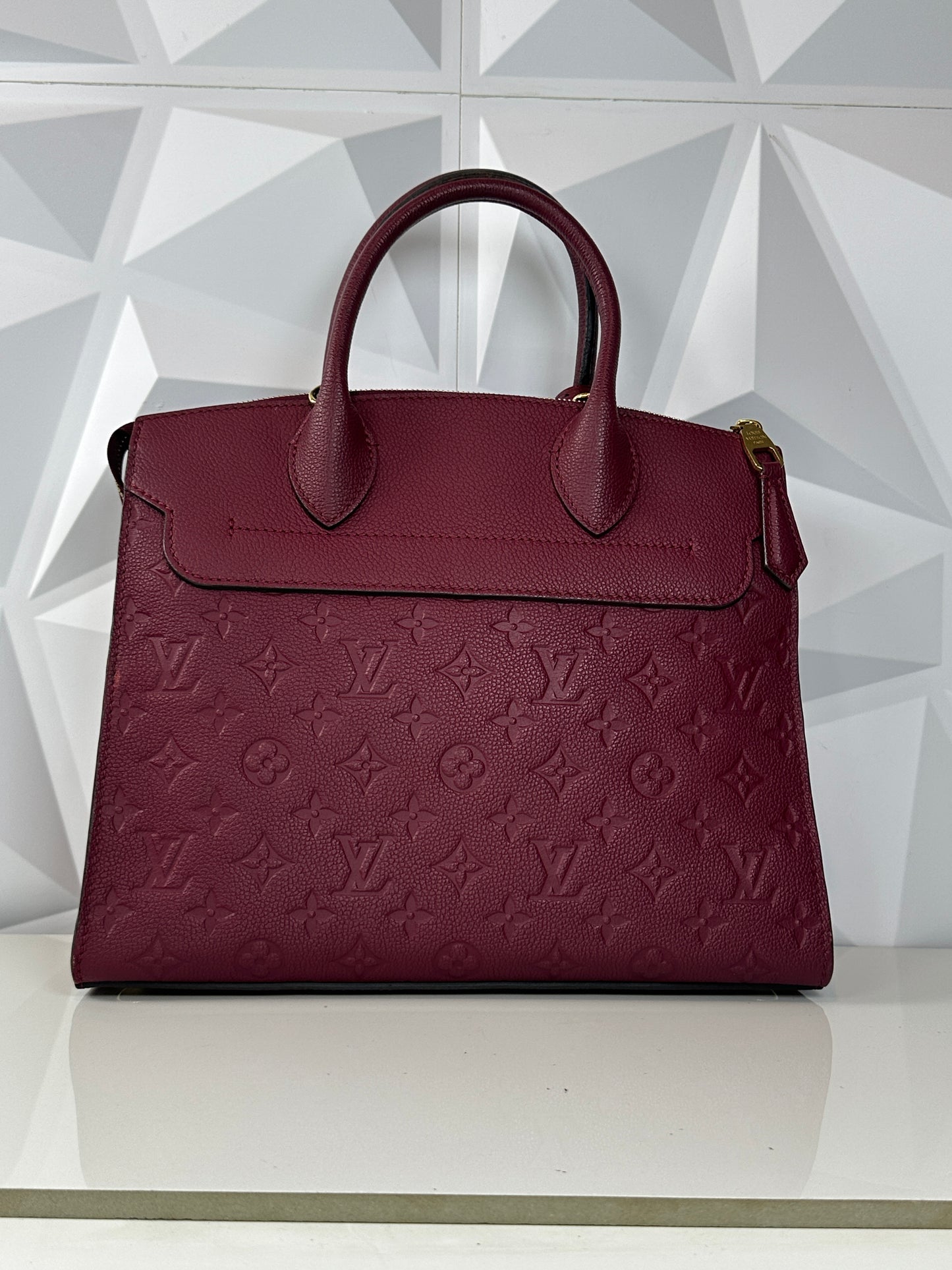 Pre-owned LOUIS VUITTON Pont Neuf Monogram Empreinte MM Burgundy