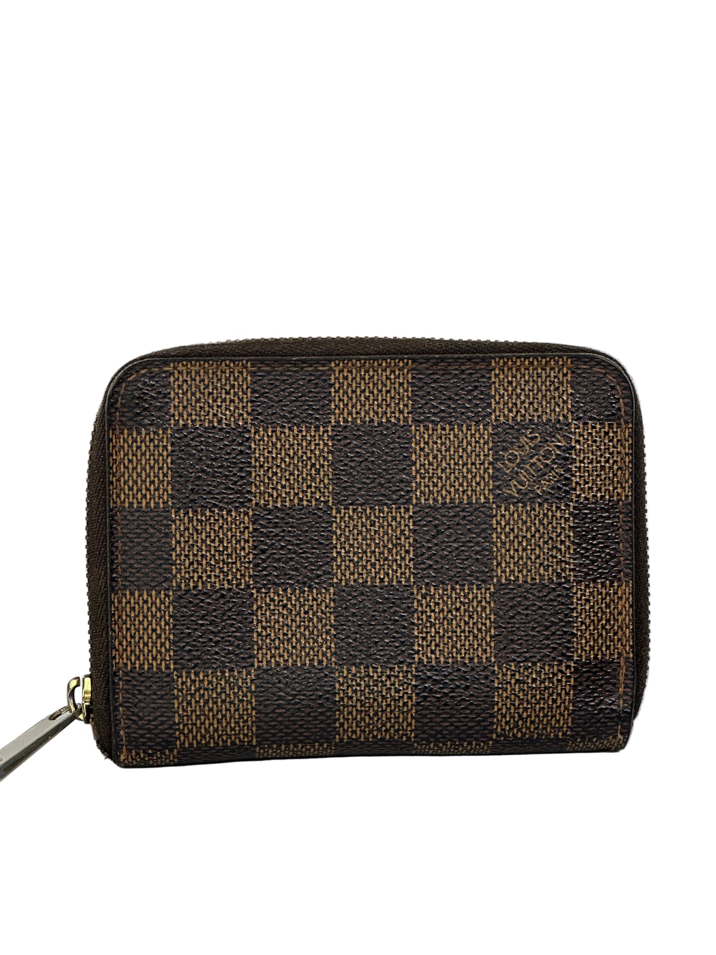 Pre-owned LOUIS VUITTON Zippy Damier Ebene Compact Wallet DE