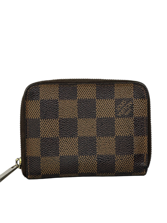 Pre-owned LOUIS VUITTON Zippy Damier Ebene Compact Wallet DE