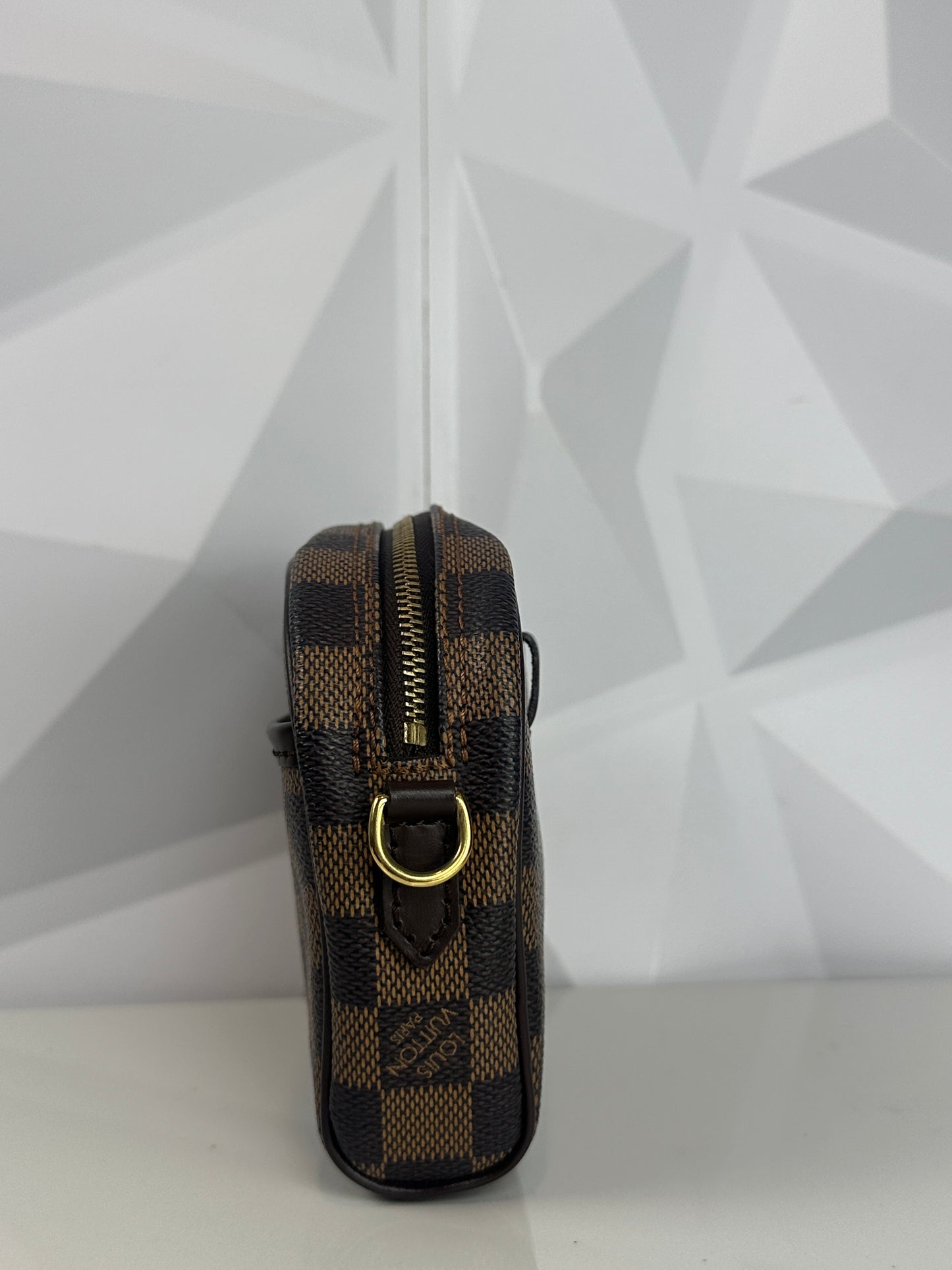 Pre-owned LOUIS VUITTON Ipanema Pochette PM in Damier Ebene Canvas