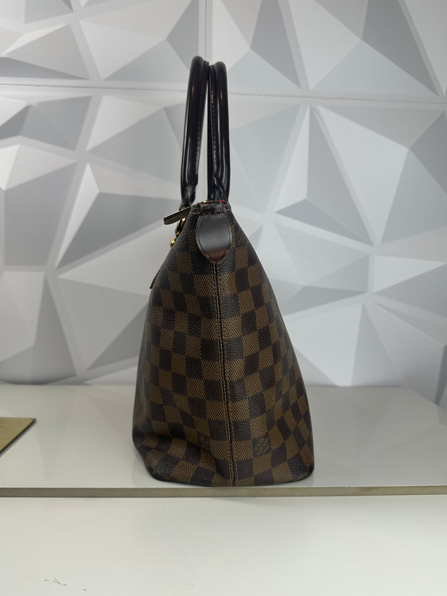 Pre-owned LOUIS VUITTON Saleya PM Damier Ebene Canvas