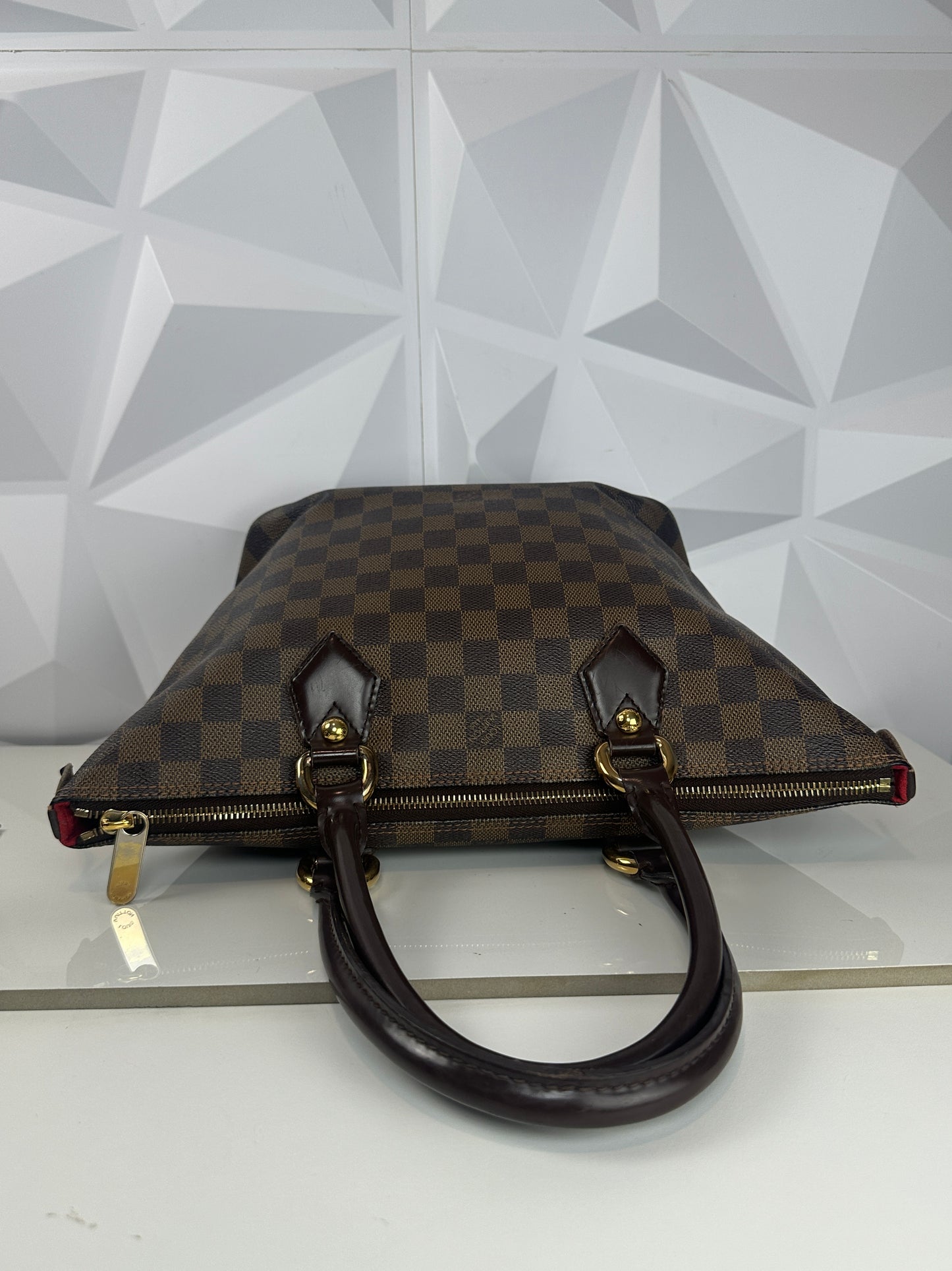 Pre-owned LOUIS VUITTON Saleya PM Damier Ebene Canvas