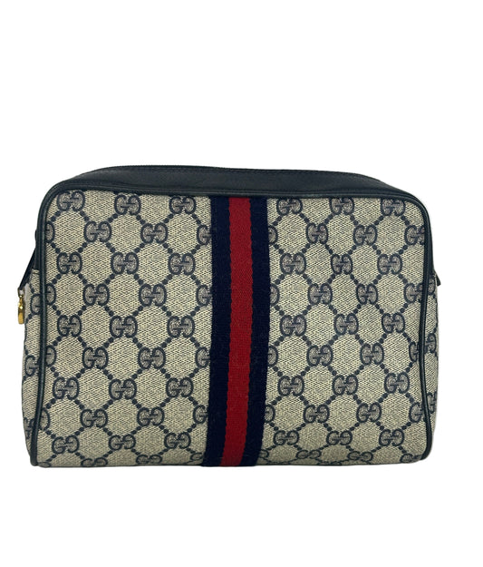 Pre-owned GUCCI GG Supreme Sherry Line Clutch