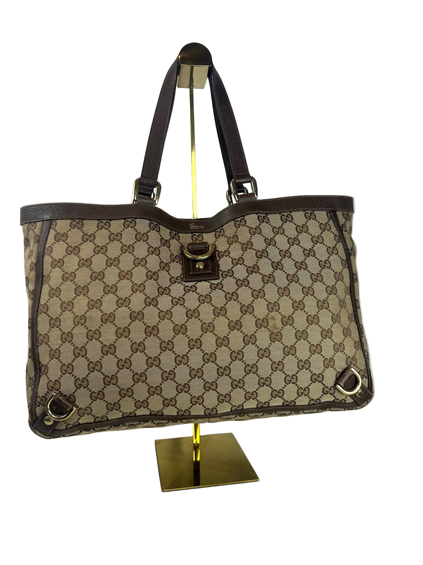 Pre-owned GUCCI Abbey D Ring tote in GG canvas
