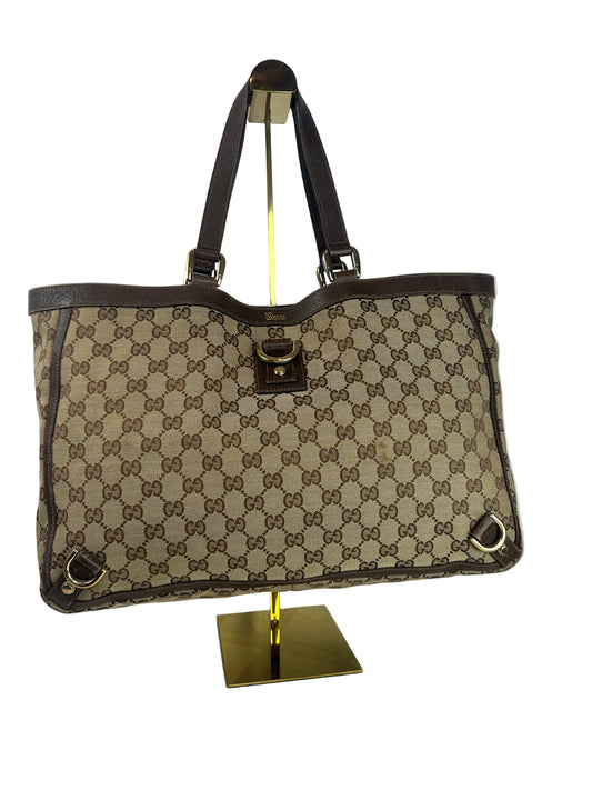Pre-owned GUCCI Abbey D Ring tote in GG canvas
