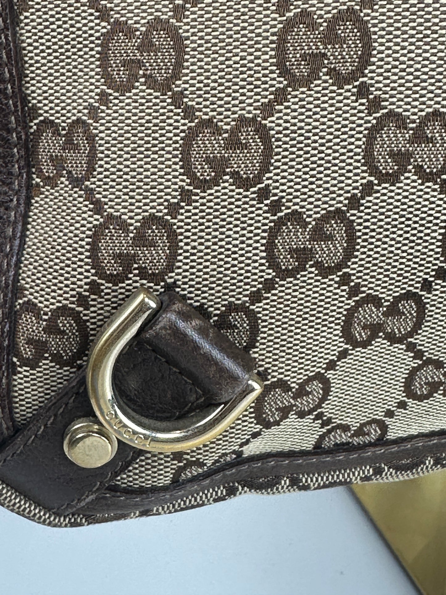 Pre-owned GUCCI Abbey D Ring tote in GG canvas