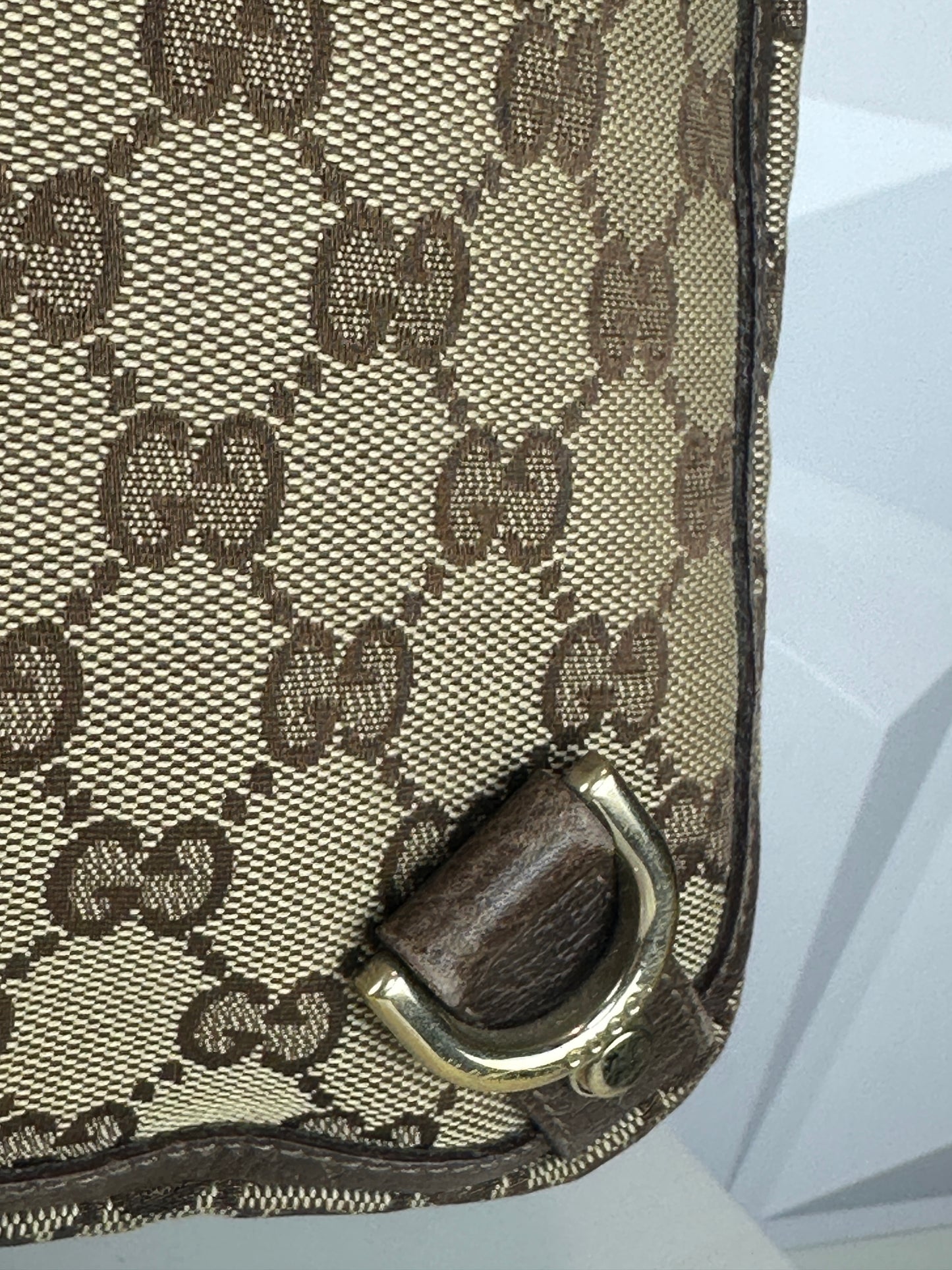 Pre-owned GUCCI Abbey D Ring tote in GG canvas