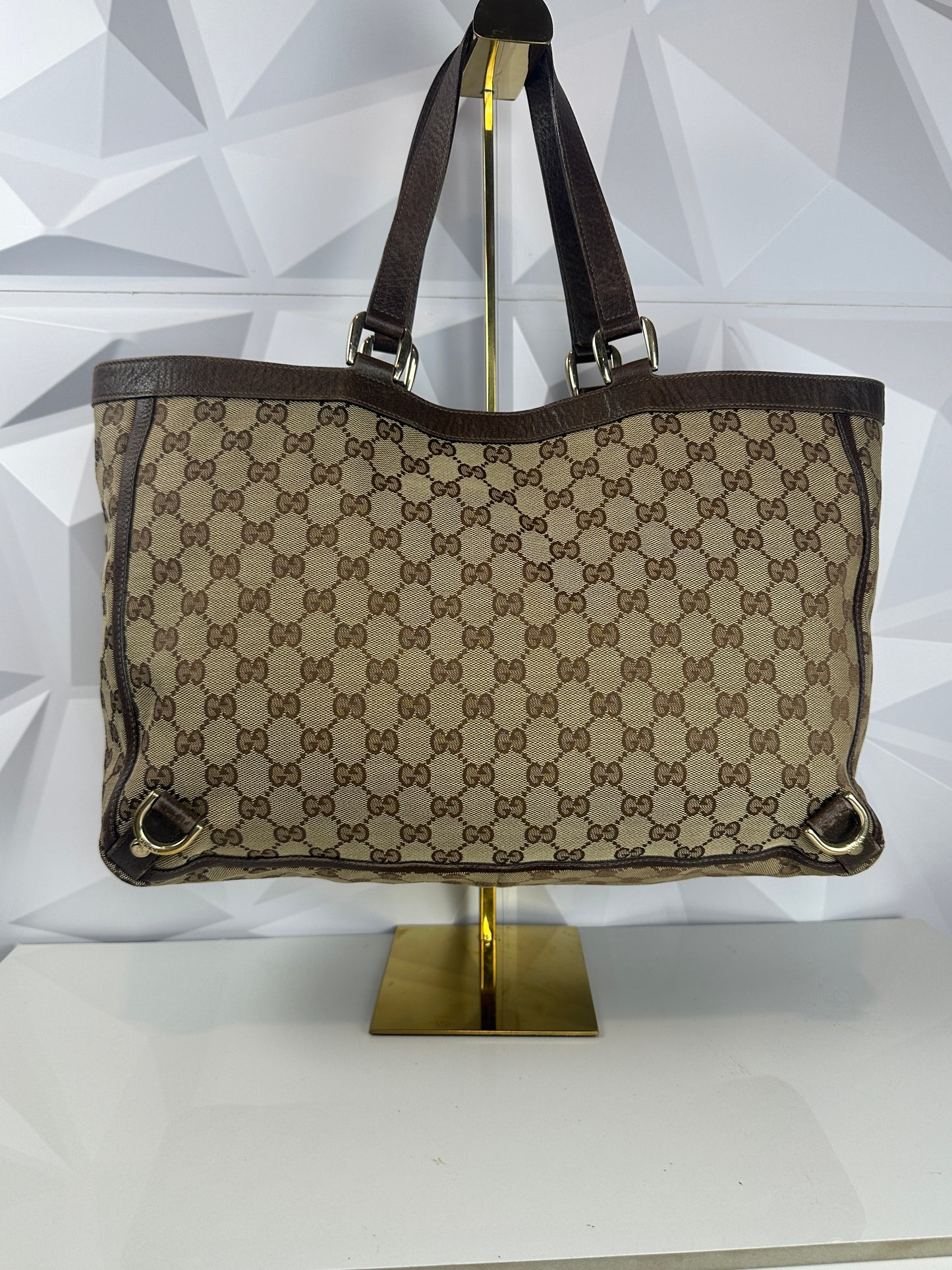 Pre-owned GUCCI Abbey D Ring tote in GG canvas