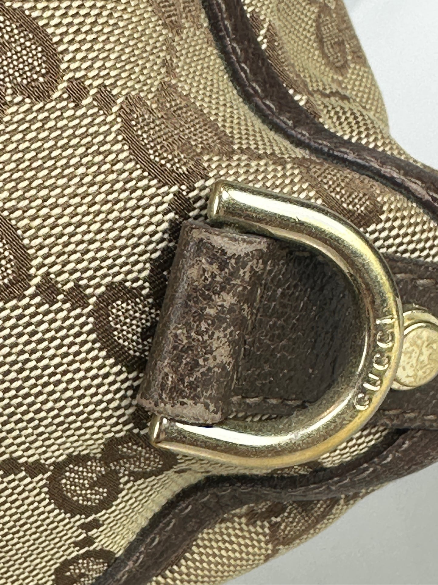 Pre-owned GUCCI Abbey D Ring tote in GG canvas