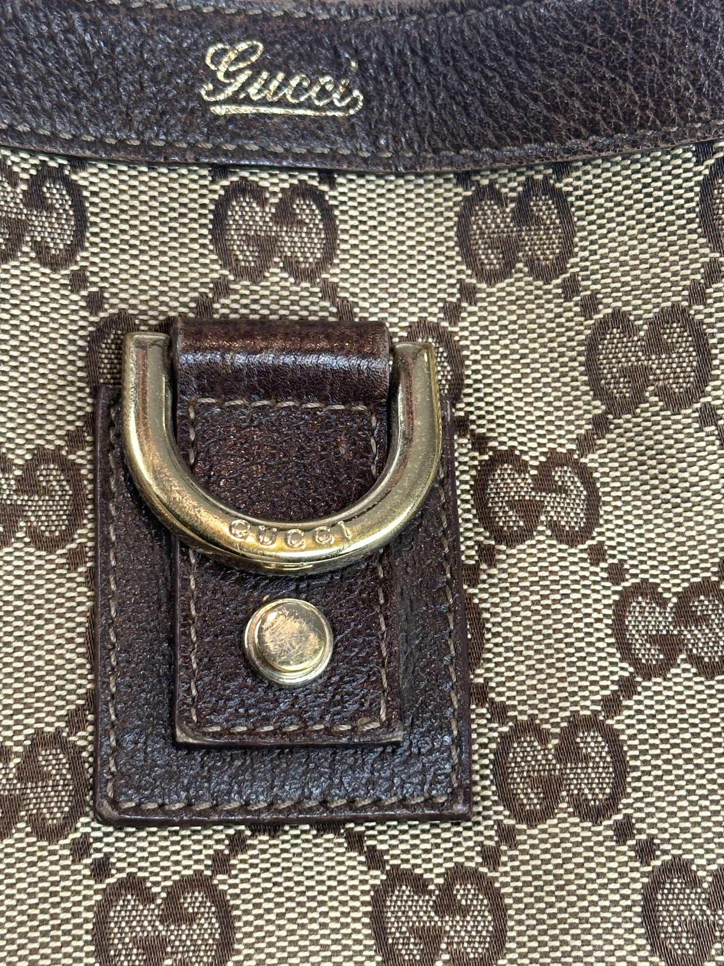 Pre-owned GUCCI Abbey D Ring tote in GG canvas