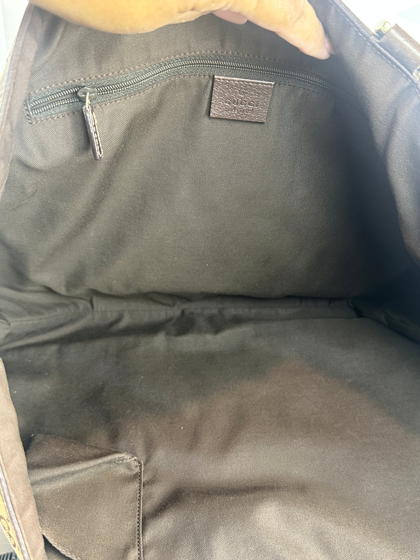 Pre-owned GUCCI Abbey D Ring tote in GG canvas