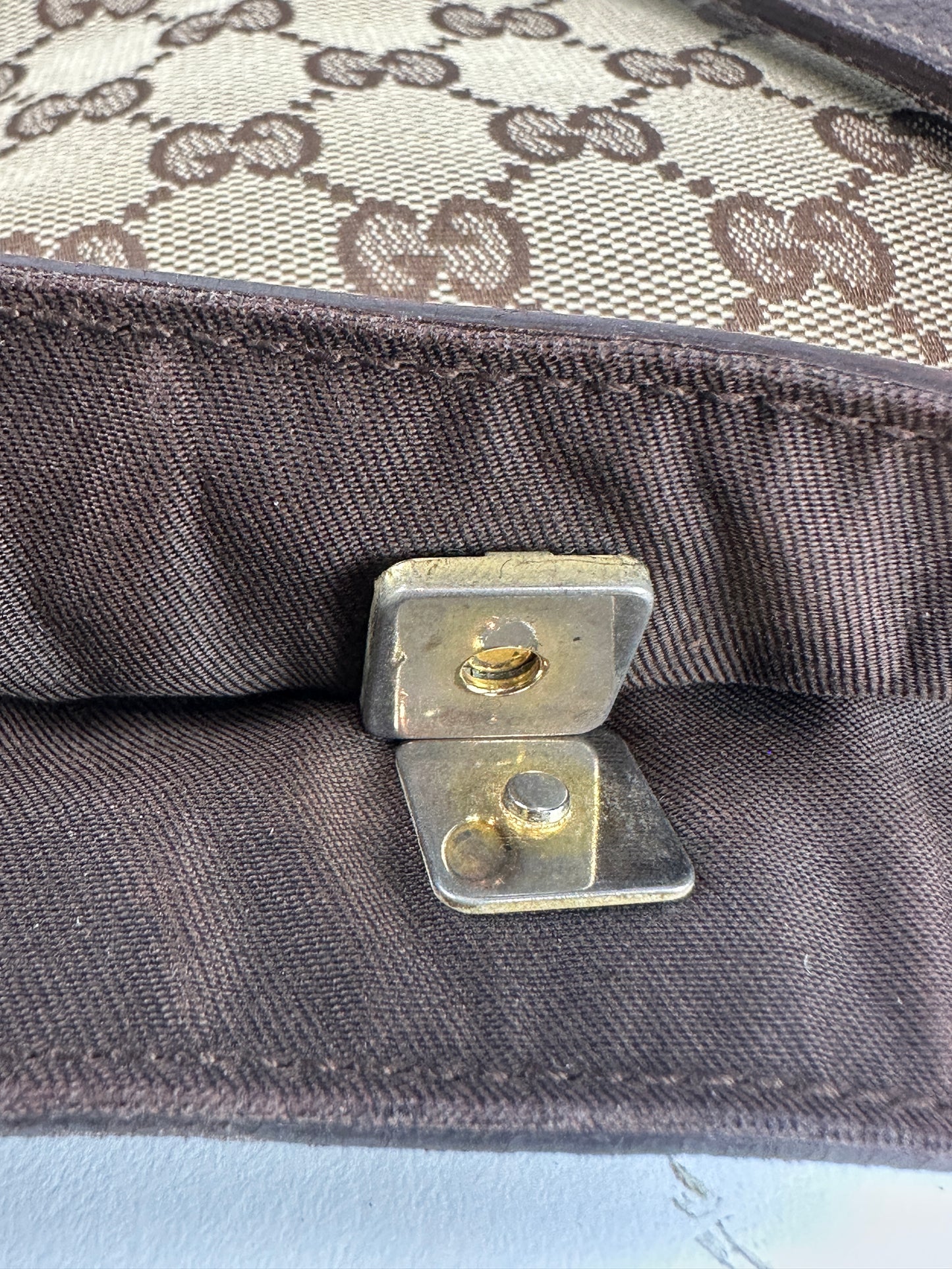 Pre-owned GUCCI Abbey D Ring tote in GG canvas