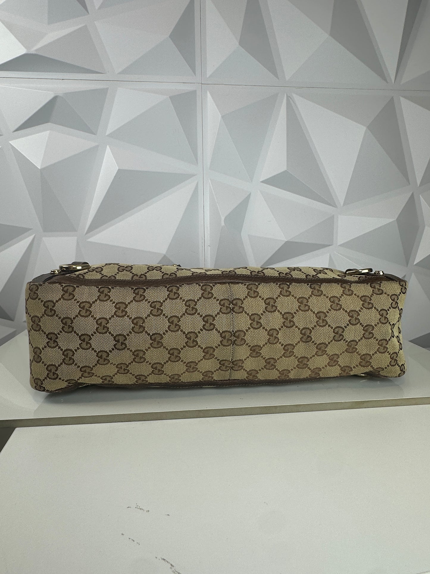 Pre-owned GUCCI Abbey D Ring tote in GG canvas