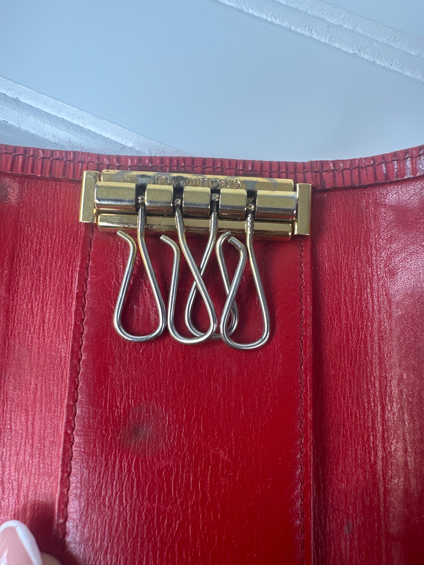 Pre-owned LOUIS VUITTON Key Holder Red Epi Leather