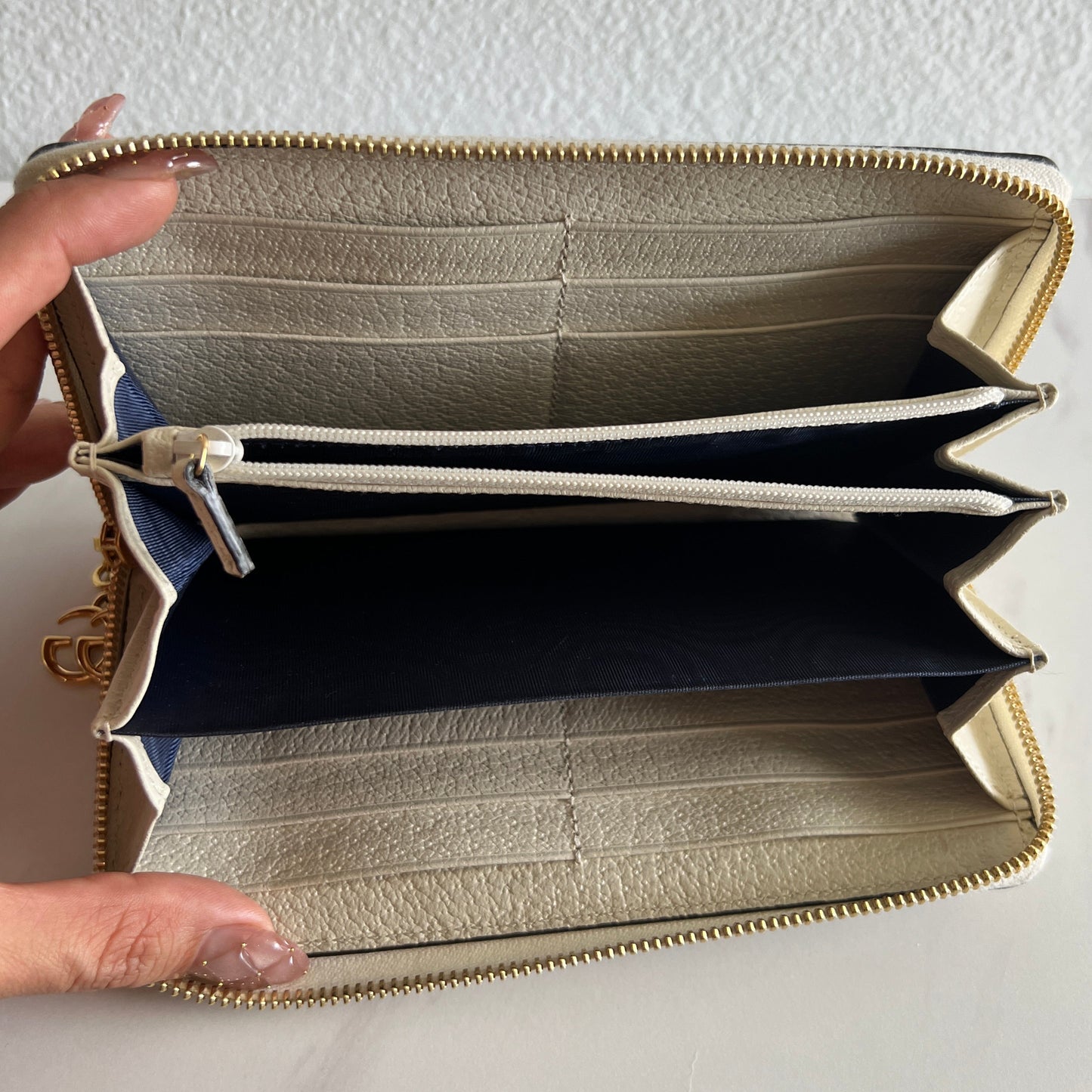 Pre-owned GUCCI Guccissima canvas blue red blue zippy long wallet_ 280