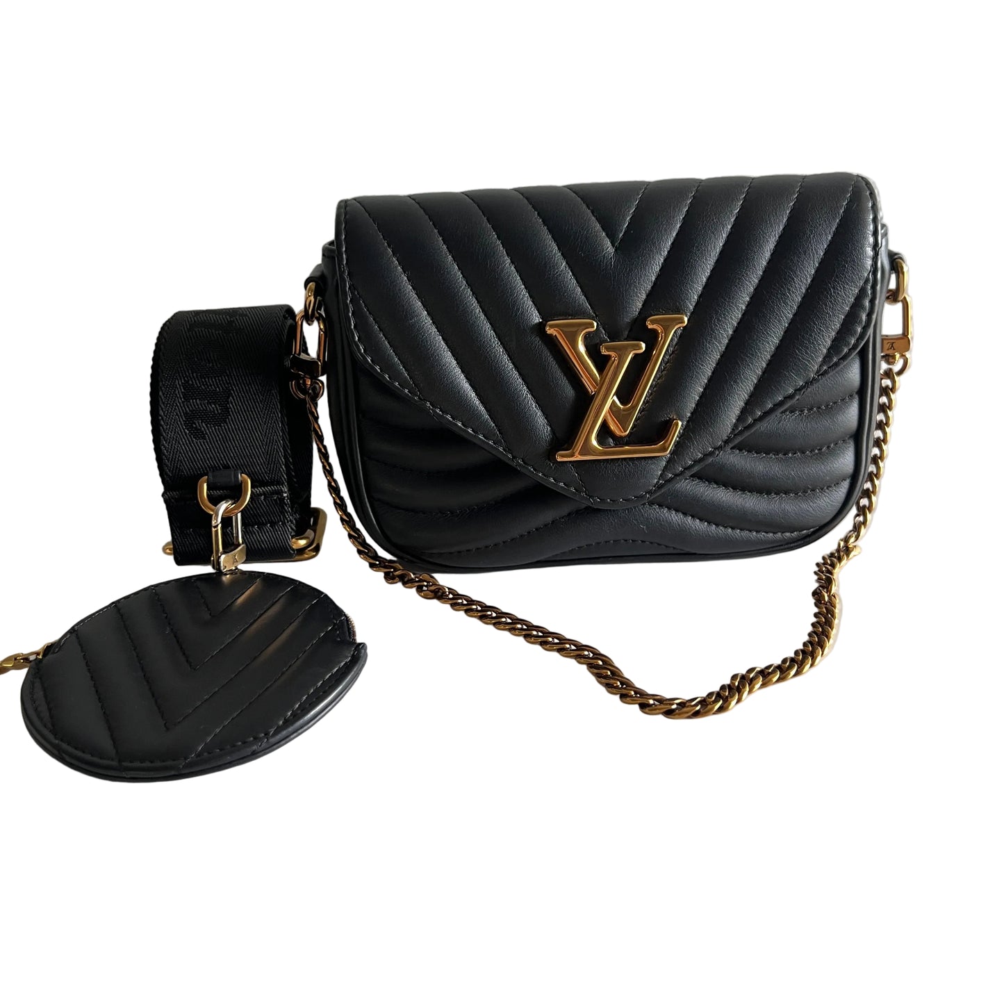 Pre-owned LOUIS VUITTON New Wave Multipochette black leather_ 275