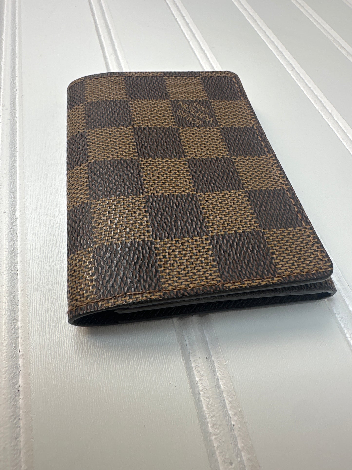 Pre-owned LOUIS VUITTON Business Card Holder Damier Ebene _189-3