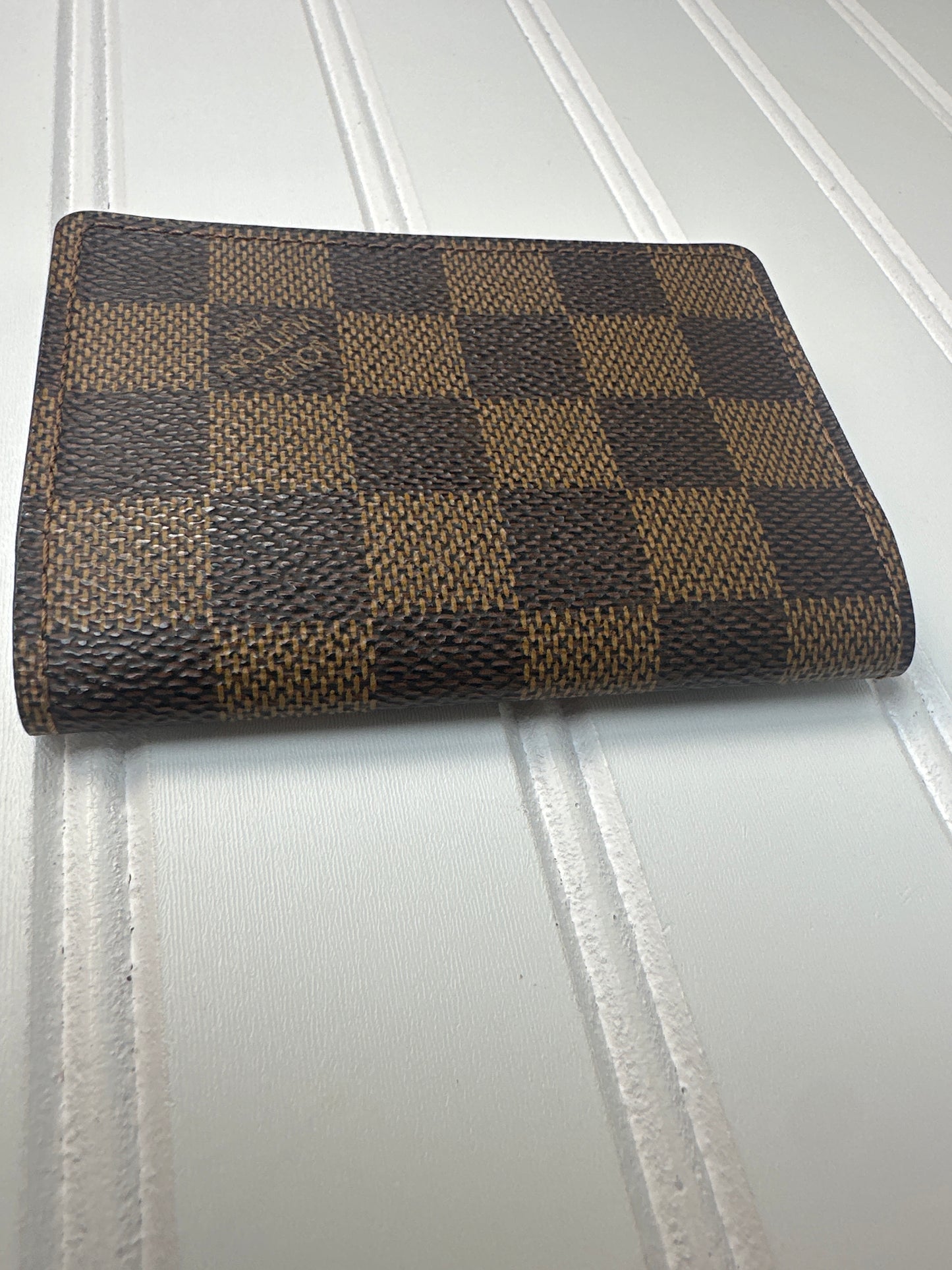 Pre-owned LOUIS VUITTON Business Card Holder Damier Ebene _189-3