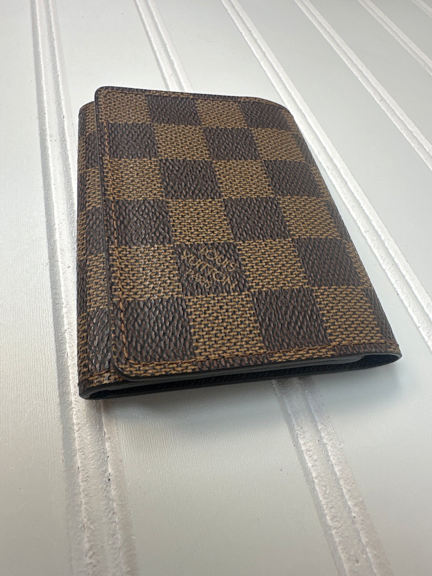 Pre-owned LOUIS VUITTON Business Card Holder Damier Ebene _189-3