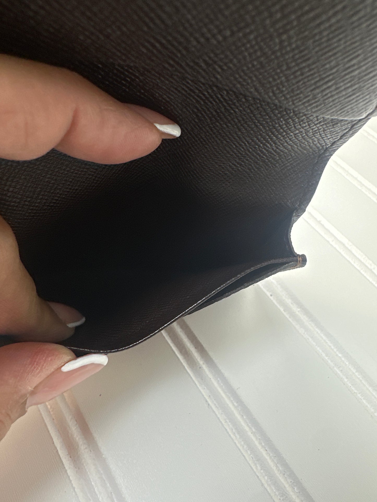 Pre-owned LOUIS VUITTON Business Card Holder Damier Ebene _189-3