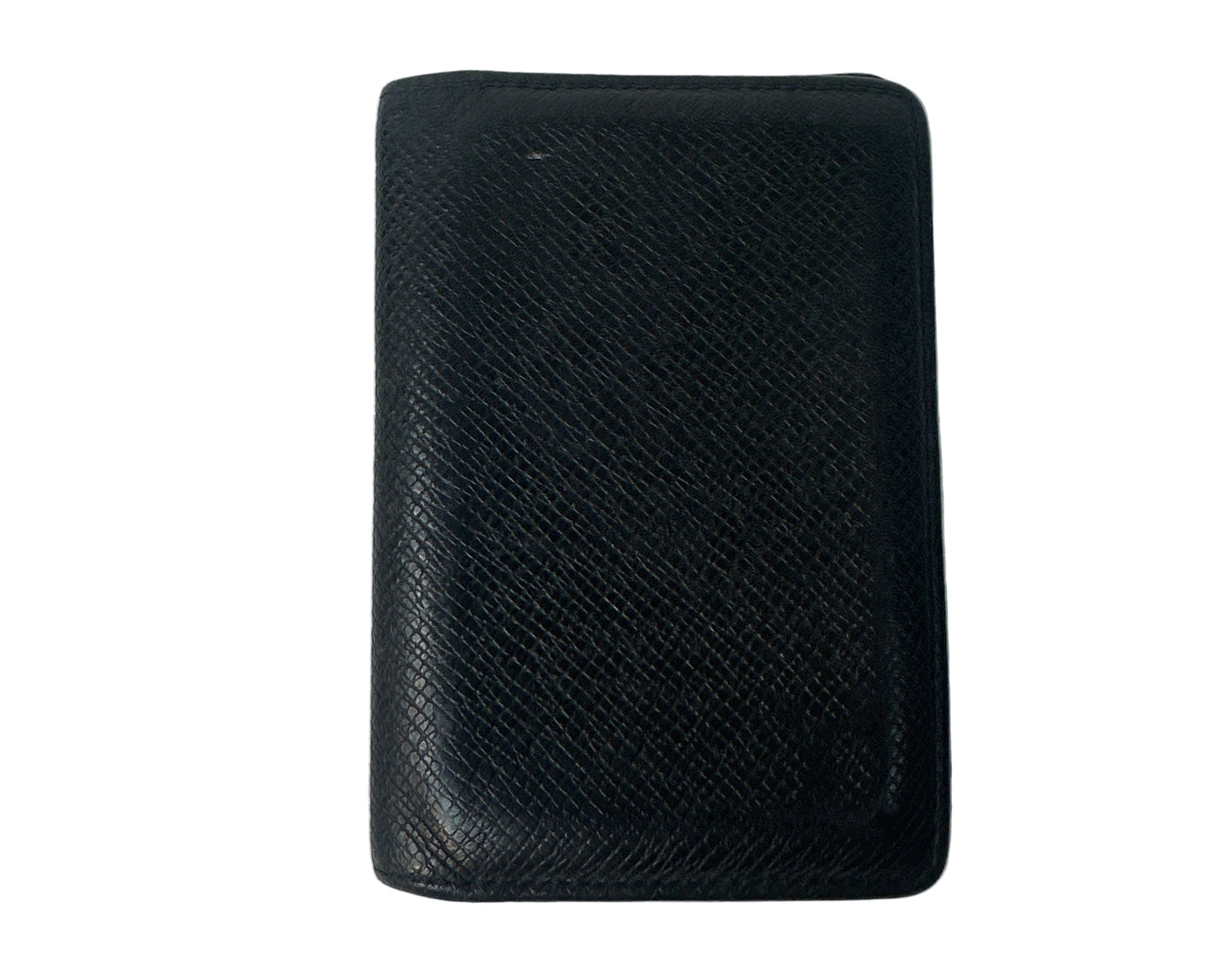 Pre-owned LOUIS VUITTON Pocket Organizer in Taïga Black Leather _189-4