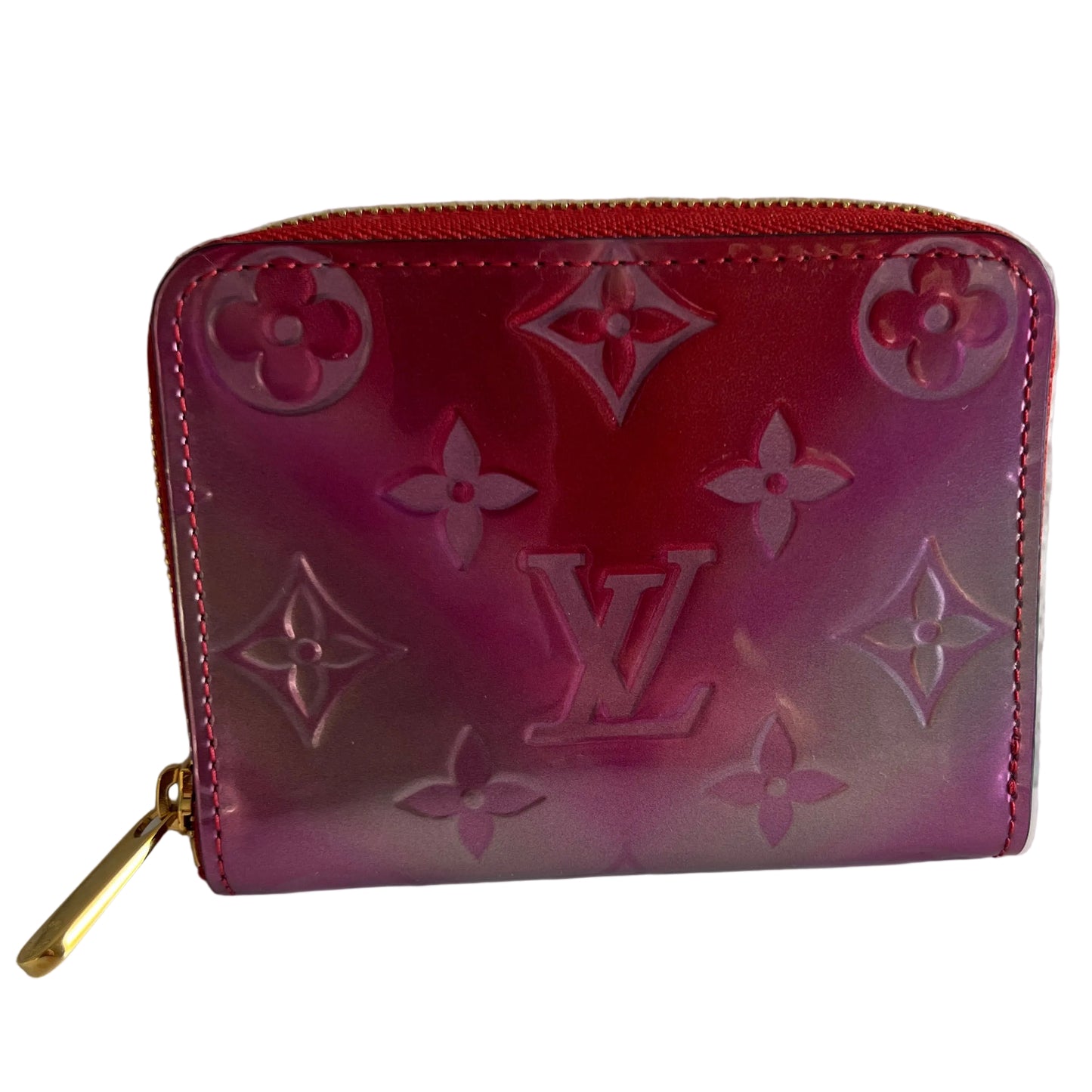 Pre-owned LOUIS VUITTON Limited Edition zippy coin wallet red and pink vernis leather_ 297