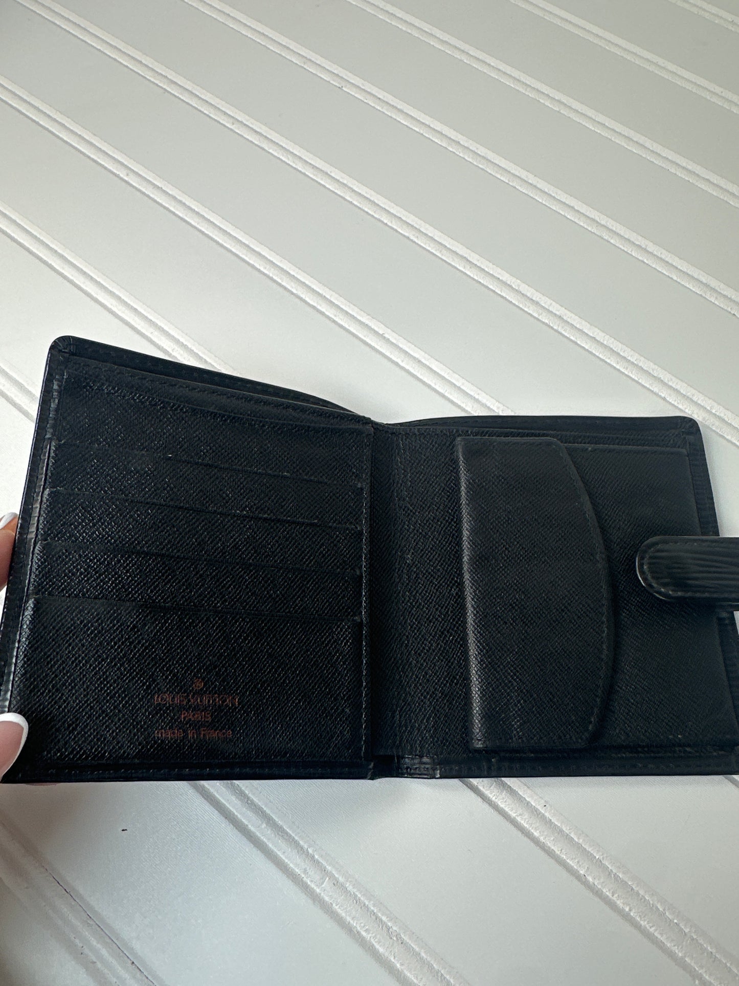 Pre-owned LOUIS VUITTON Epi Bi-fold Wallet Noir Black _190-2