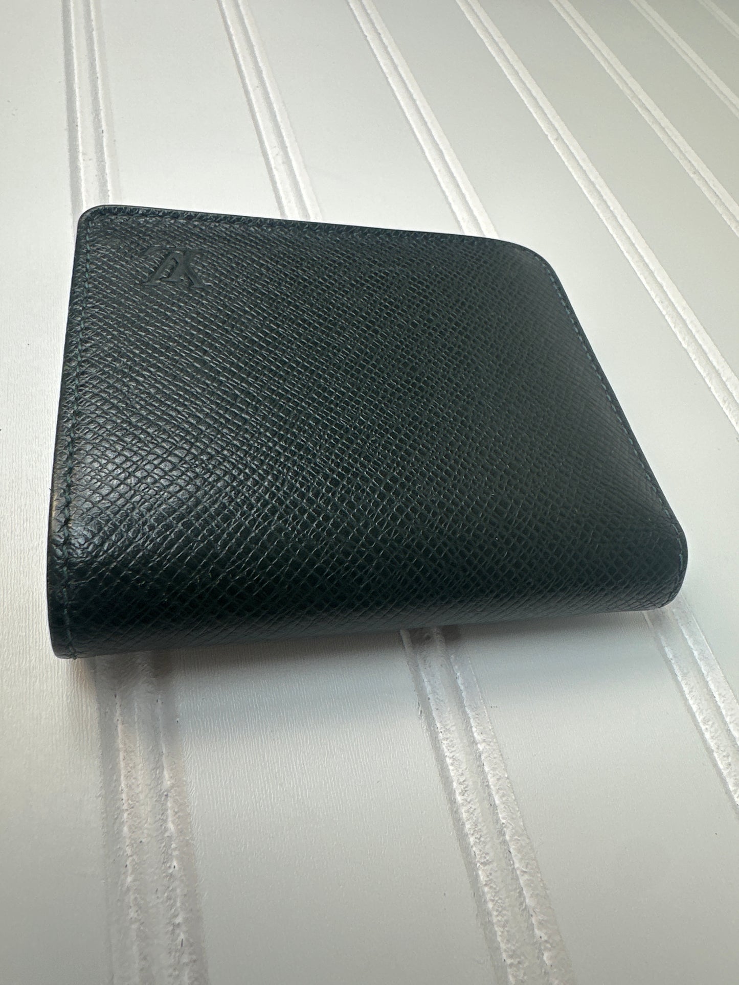 Pre-owned LOUIS VUITTON Bi-fold Wallet Green Leather _190-4