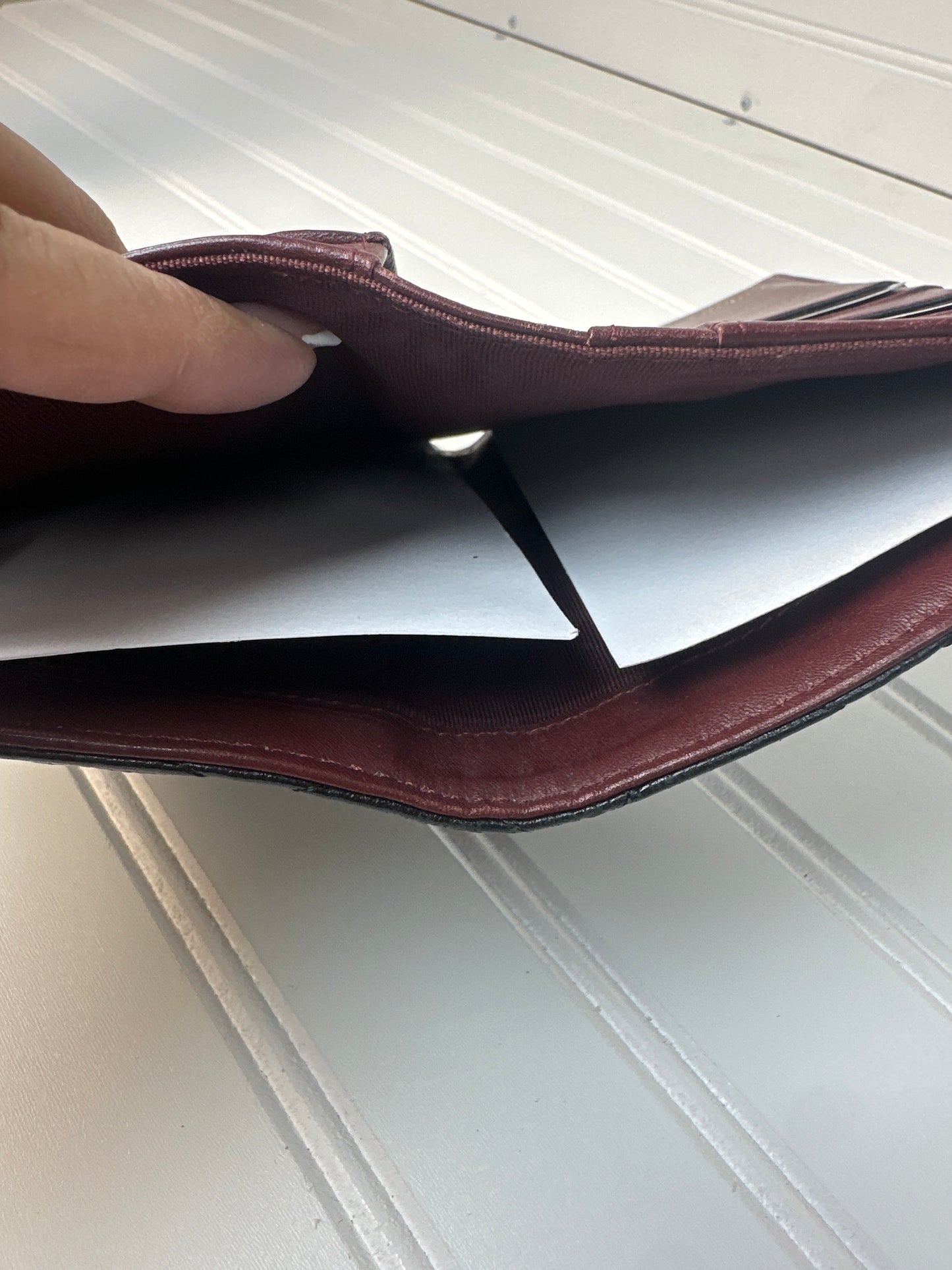 Pre-owned CHANEL Caviar Skin Long Wallet with Coco Mark in Black