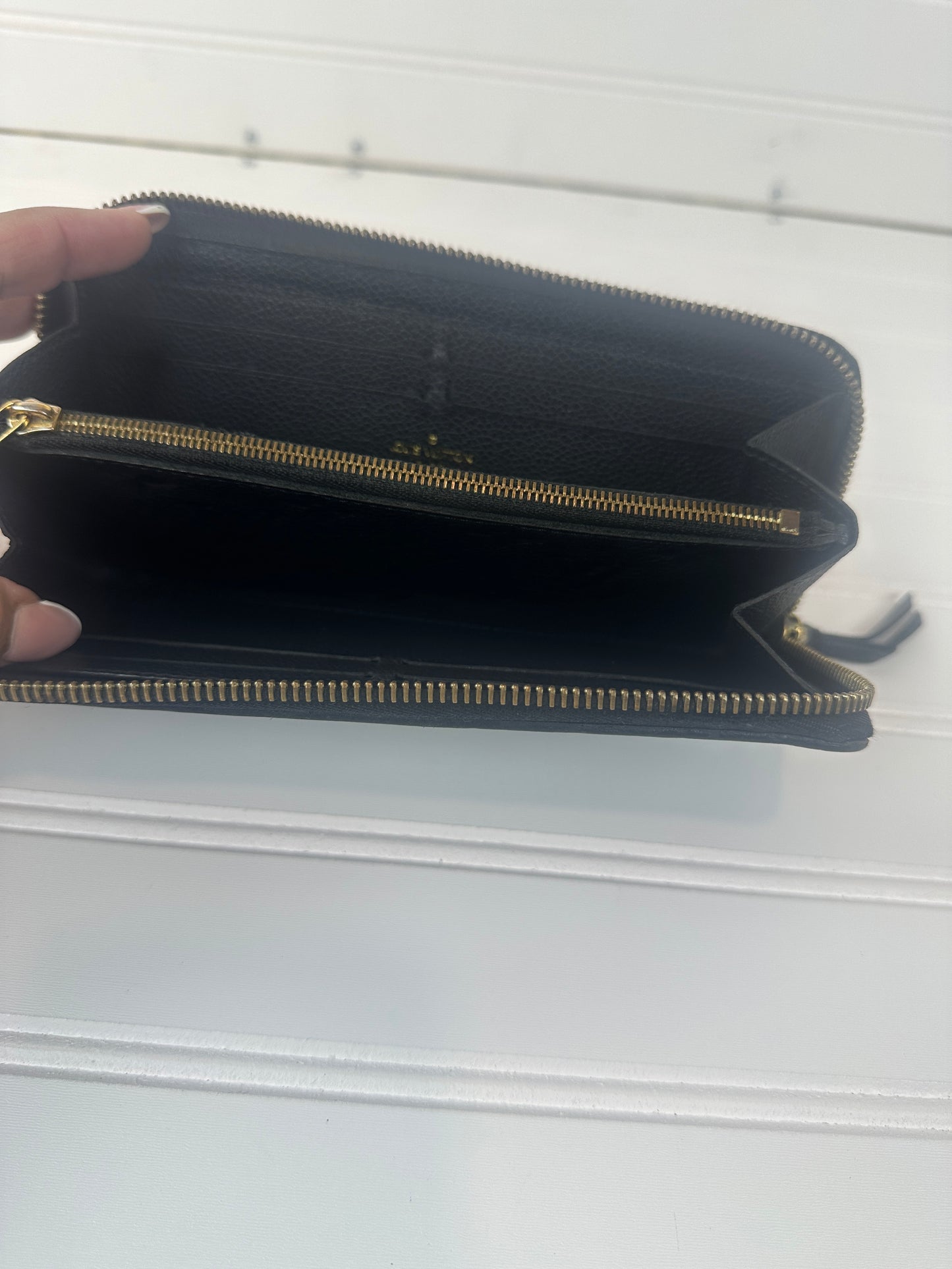 Pre-owned LOUIS VUITTON Clemence Wallet in Black Empreinte _195