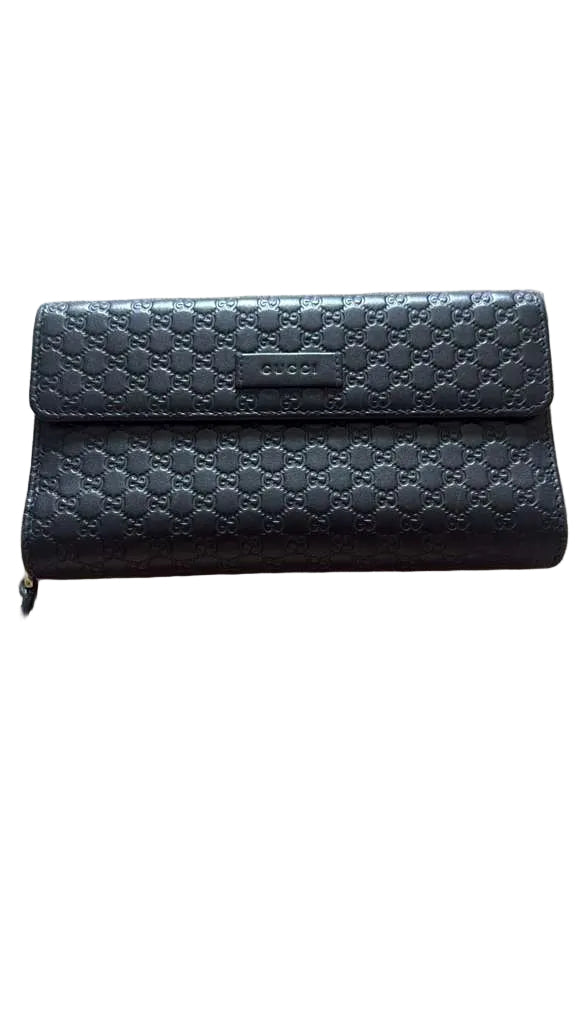 Pre-owned GUCCI Microguccissima Continental Wallet black_ 316