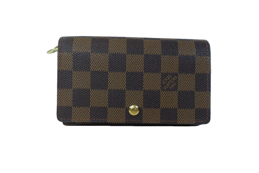 Pre-owned LOUIS VUITTON Porte Monnaie Damier Ebene Wallet _ 255